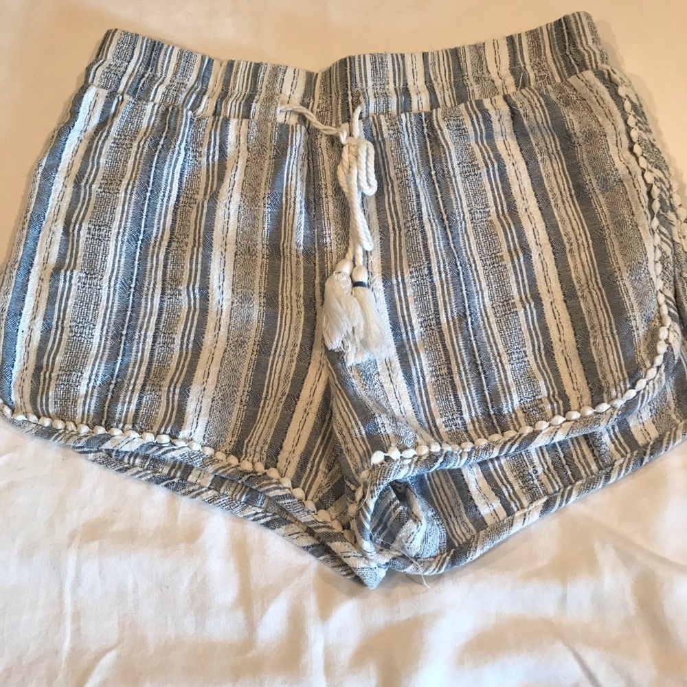 Aeropostale Blue and White Cotton Shorts - S